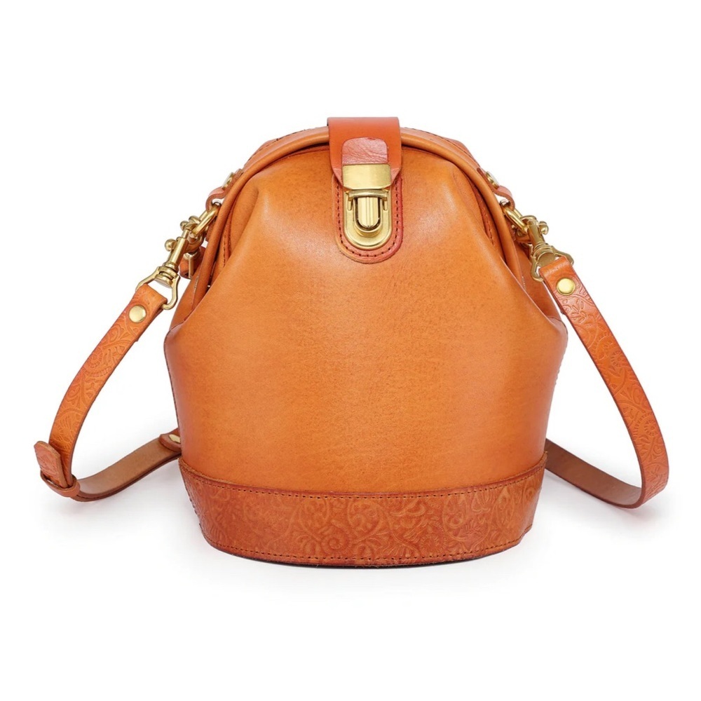 Old Trend Doctor Crossbody Bucket Bag color: Caramel. NWT